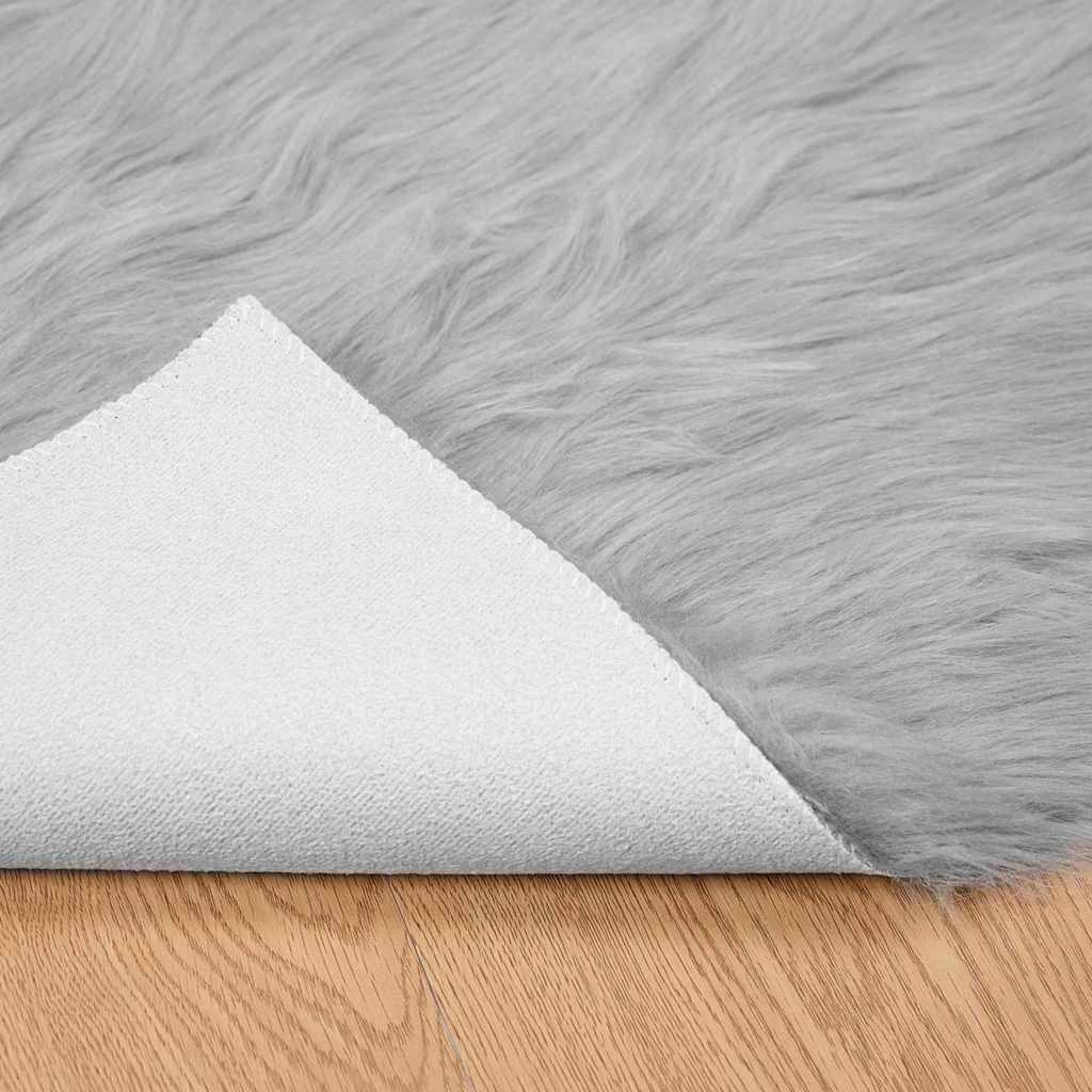 Covor Faux din Lână de oaie Gri 240 x 340 cm Poliester GartenMobel Dekor