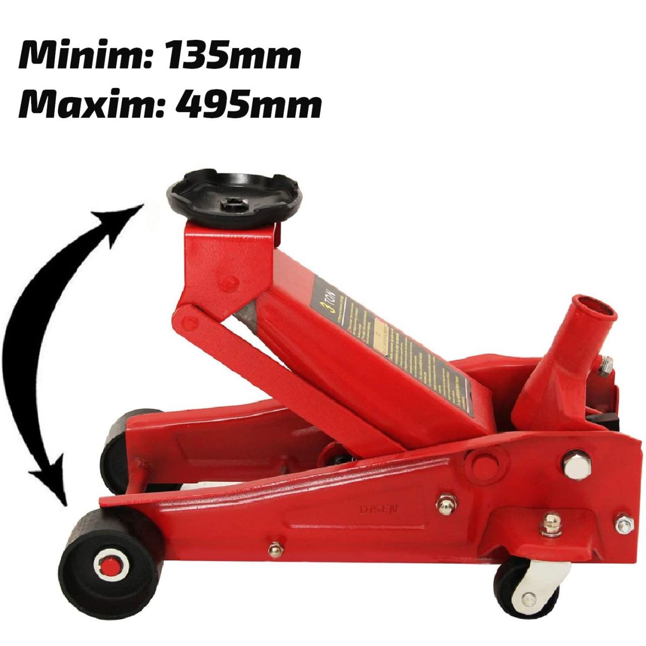 Cric hidraulic 3 tone RoGroup, pe rotile (crocodil) Automobile ProTravel