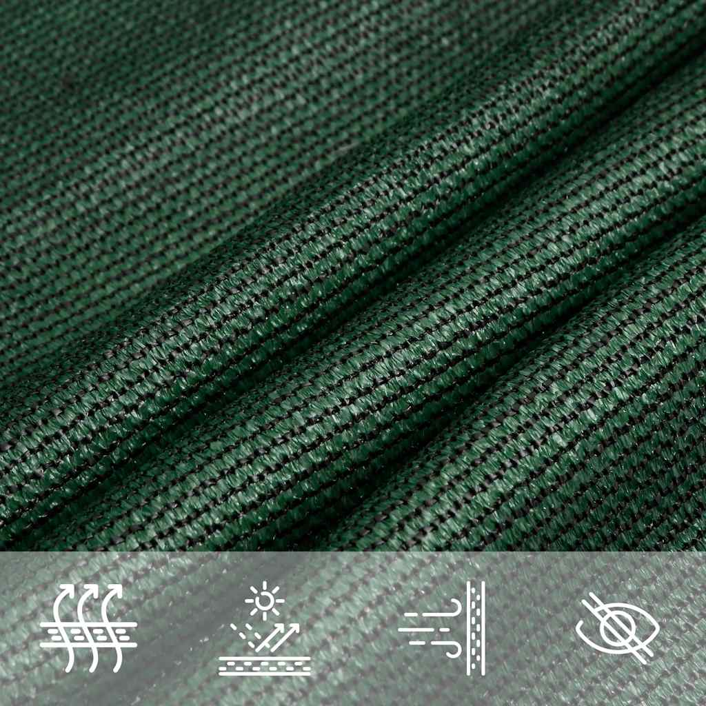 Pânză parasolar verde închis 6x6x6 m HDPE 160 g/m² triunghiular GartenMobel Dekor