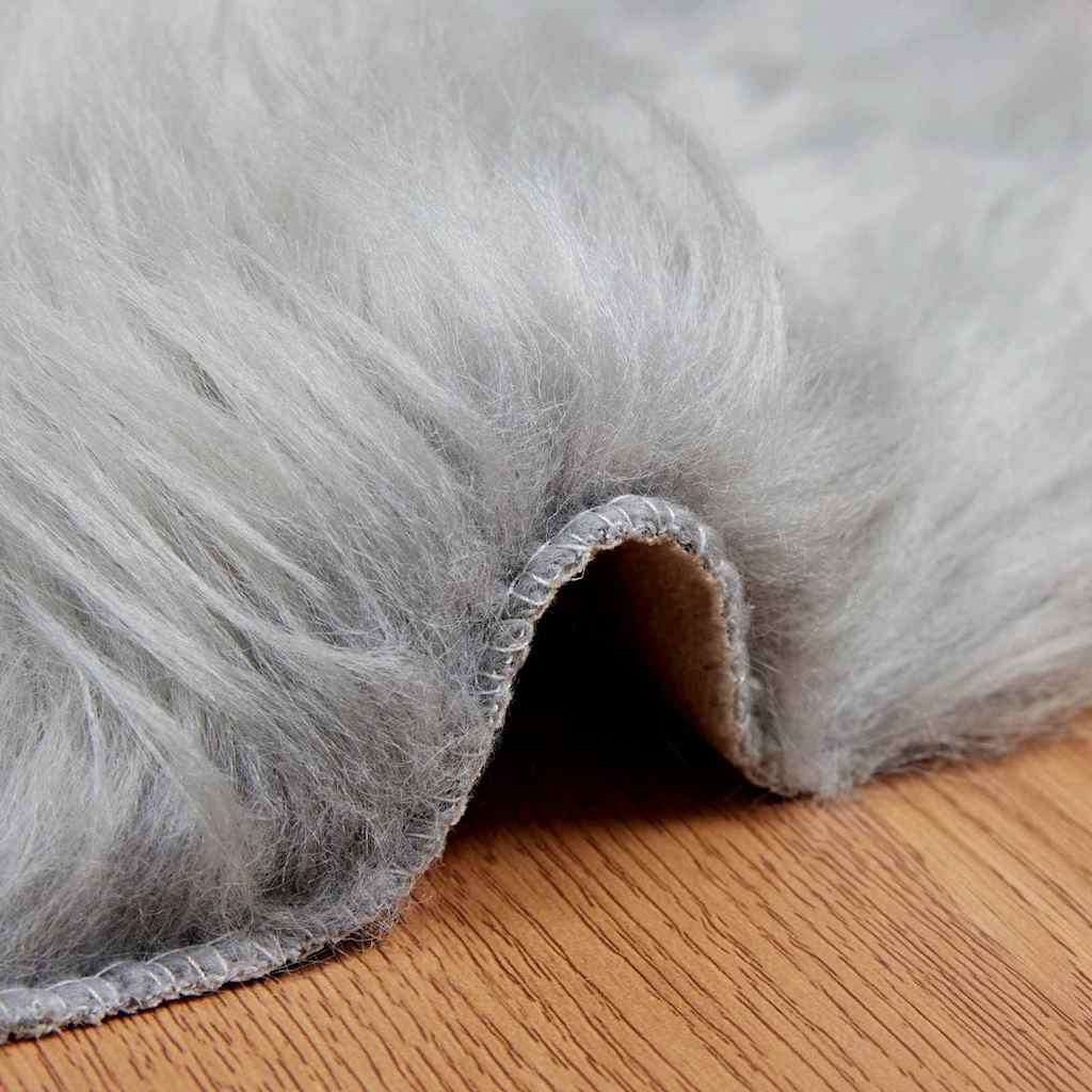 Covor Faux din Lână de oaie Gri 60 x 90 cm Poliester GartenMobel Dekor