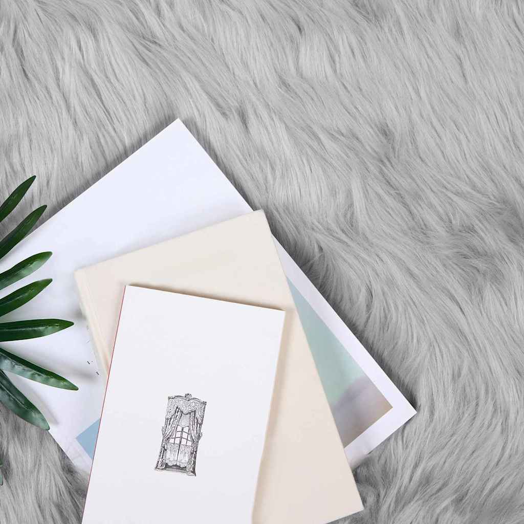 Covor Faux din Lână de oaie Gri 60 x 90 cm Poliester GartenMobel Dekor