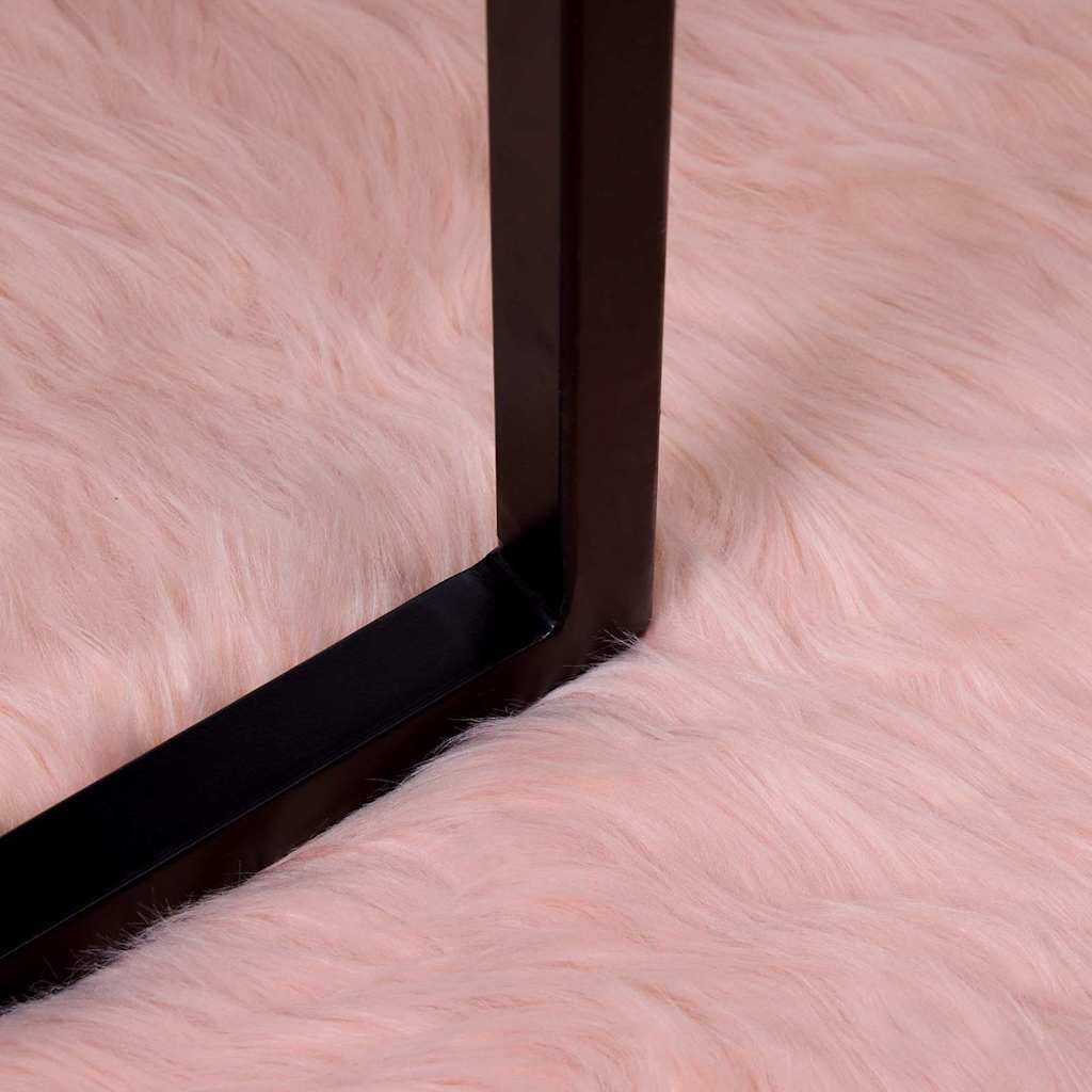 Covor Faux din Lână de oaie Roz 80 x 250 cm Poliester GartenMobel Dekor