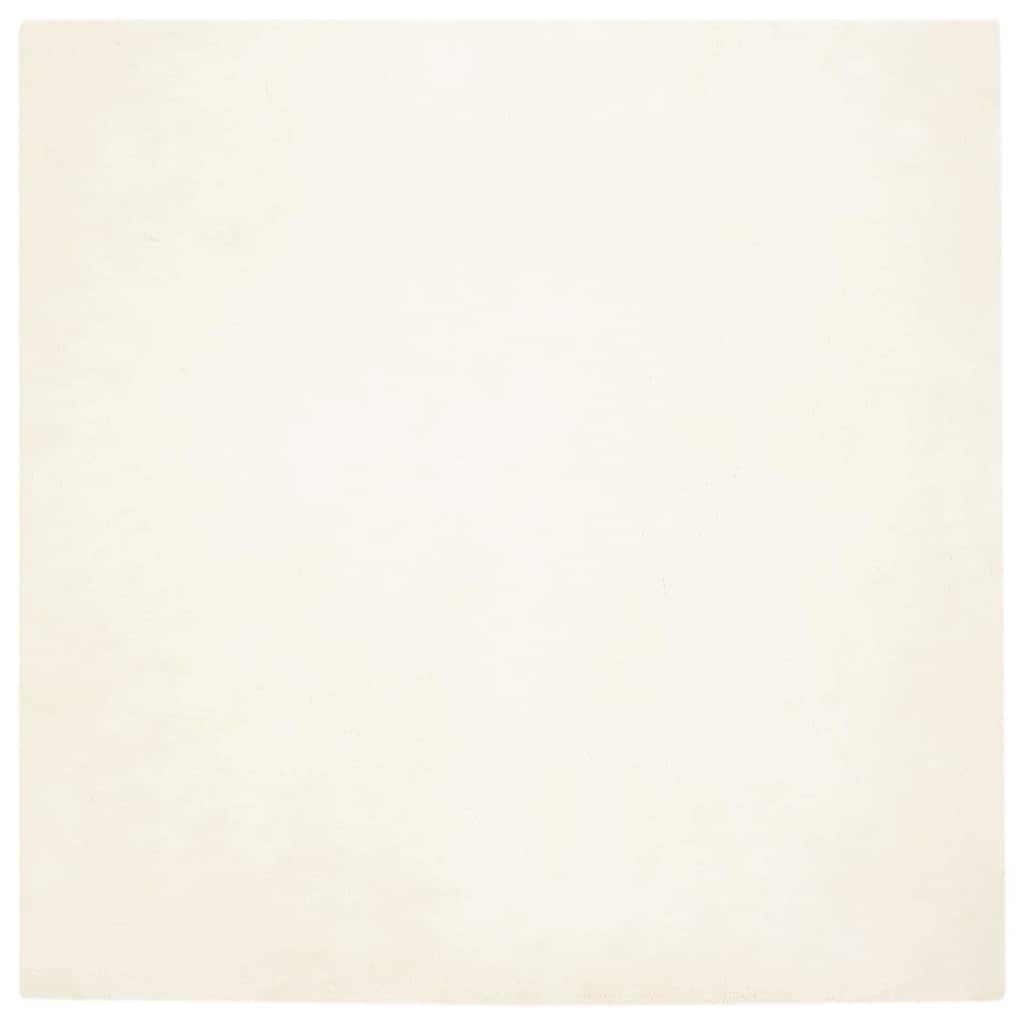 Covor din Blană Faux de Iepure Alb 200 x 200 cm Poliester GartenMobel Dekor