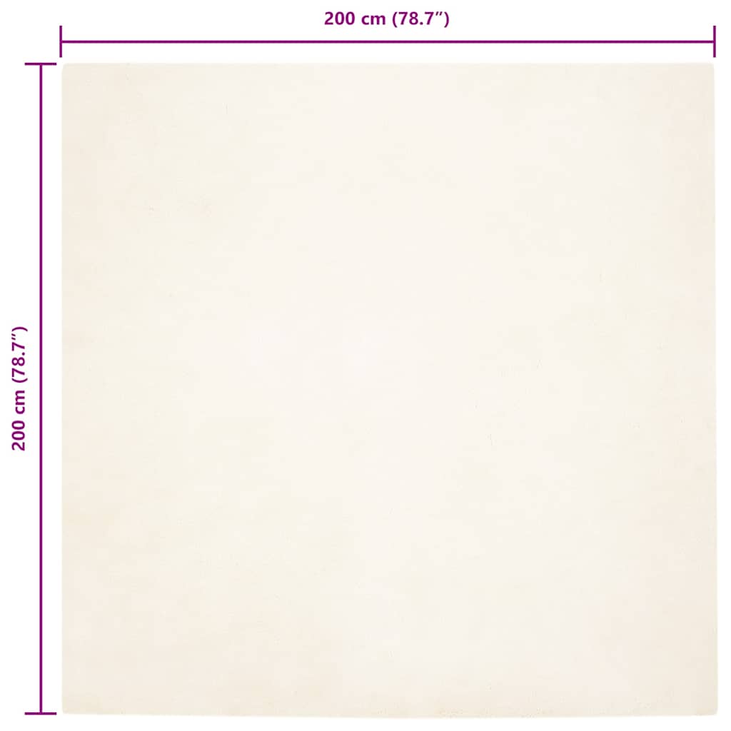 Covor din Blană Faux de Iepure Alb 200 x 200 cm Poliester GartenMobel Dekor