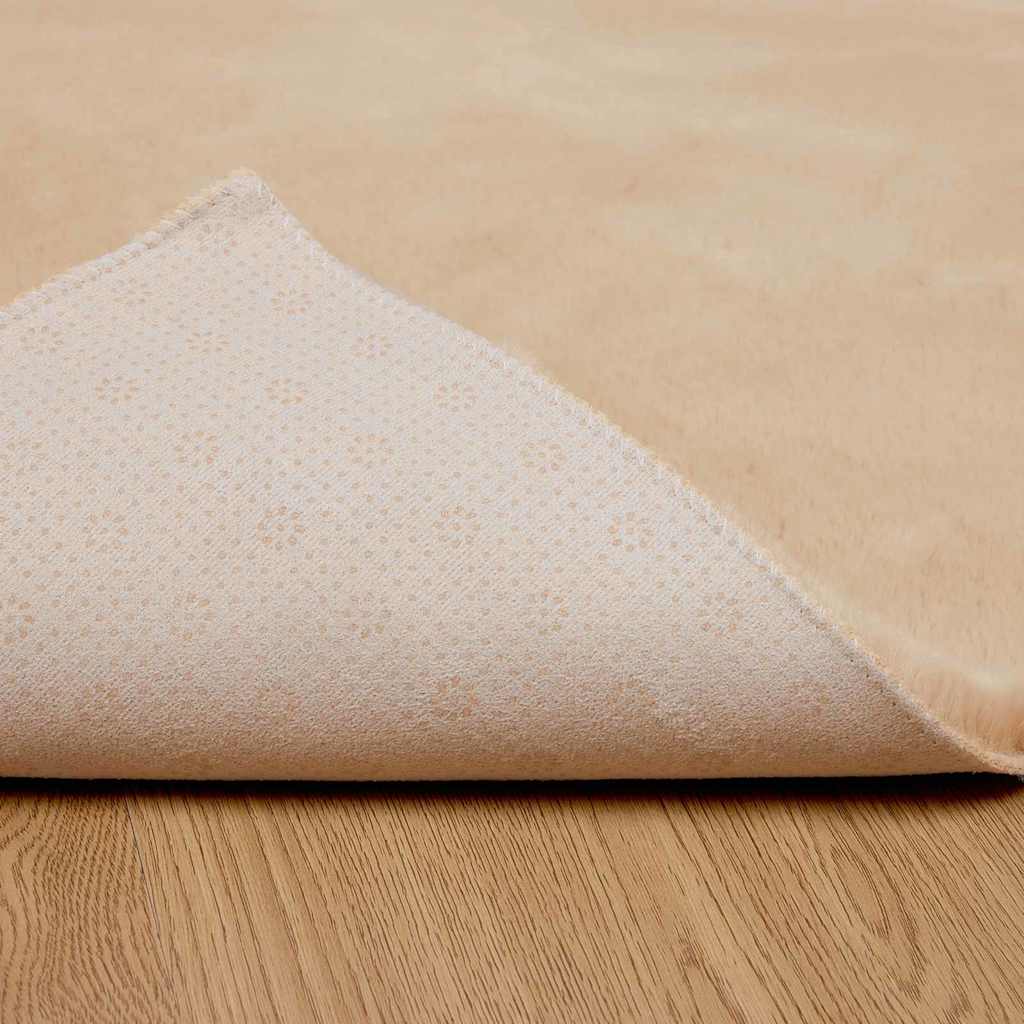 Covor din Blană Faux de Iepure Bej 120 x 120 cm Poliester GartenMobel Dekor