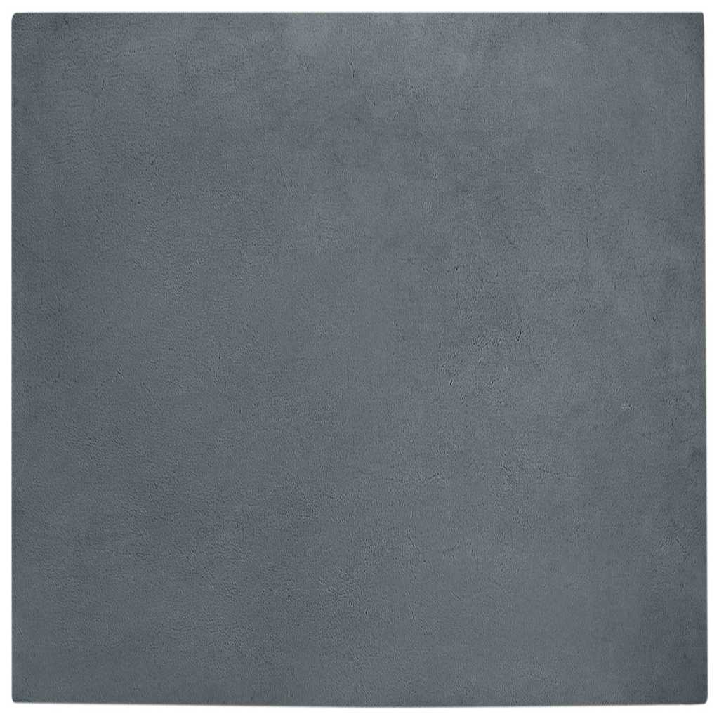 Covor din Blană Faux de Iepure Antracit 240 x 240 cm Poliester GartenMobel Dekor