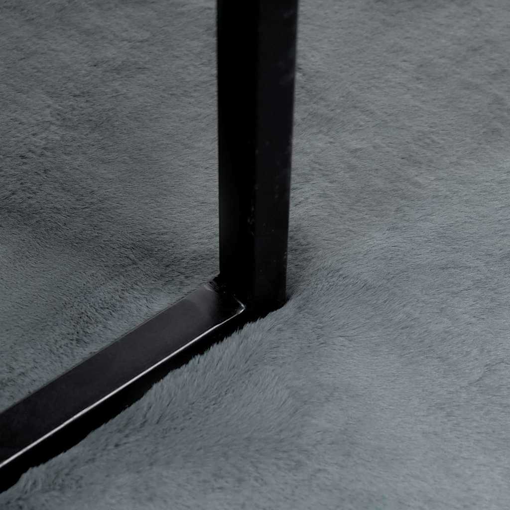 Covor din Blană Faux de Iepure Antracit 240 x 240 cm Poliester GartenMobel Dekor