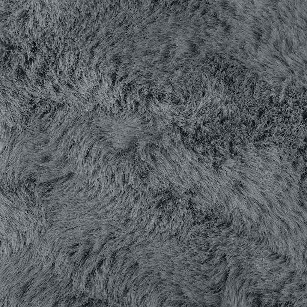Covor din Blană Faux de Iepure Antracit 240 x 340 cm Poliester GartenMobel Dekor