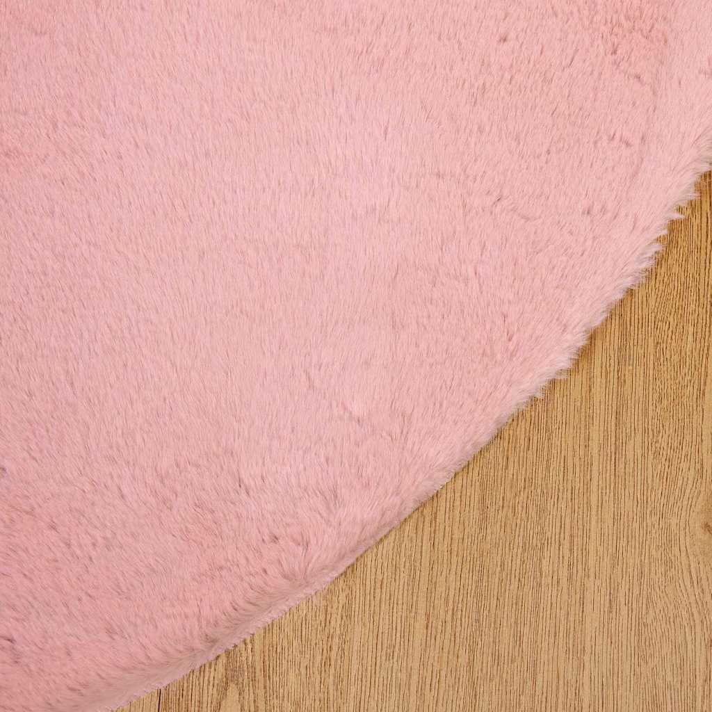 Covor din Blană Faux de Iepure Roz Ø 200 cm Poliester GartenMobel Dekor