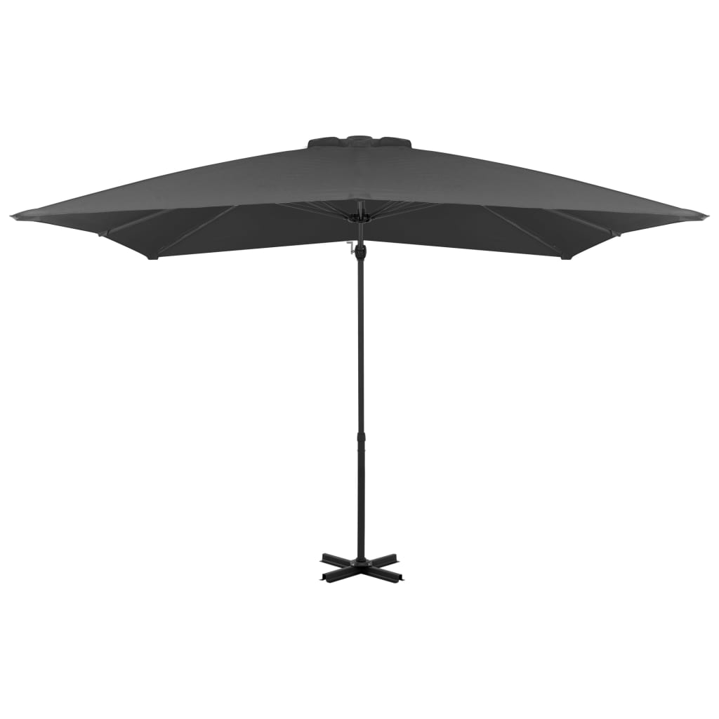 Umbrelă în consolă cu stâlp din aluminiu, antracit, 250x250 cm GartenMobel Dekor