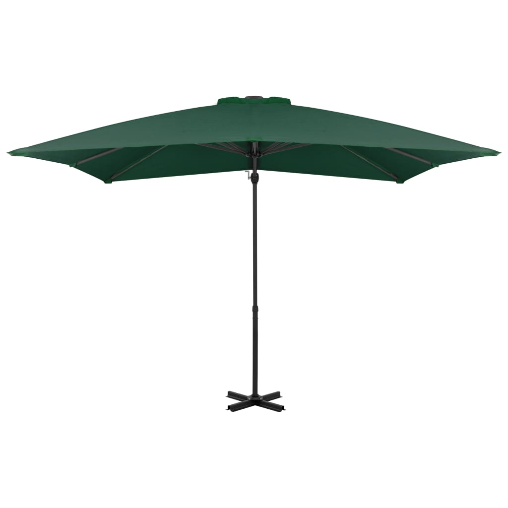 Umbrelă în consolă cu stâlp din aluminiu, verde, 250x250 cm GartenMobel Dekor