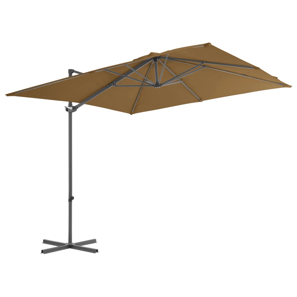Umbrelă în consolă cu stâlp din oțel, taupe, 250x250 cm GartenMobel Dekor