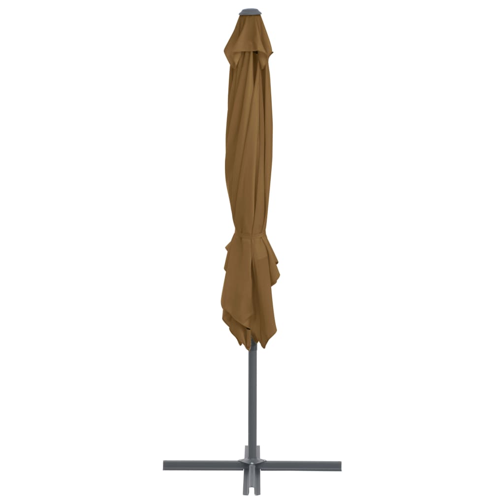Umbrelă în consolă cu stâlp din oțel, taupe, 250x250 cm GartenMobel Dekor