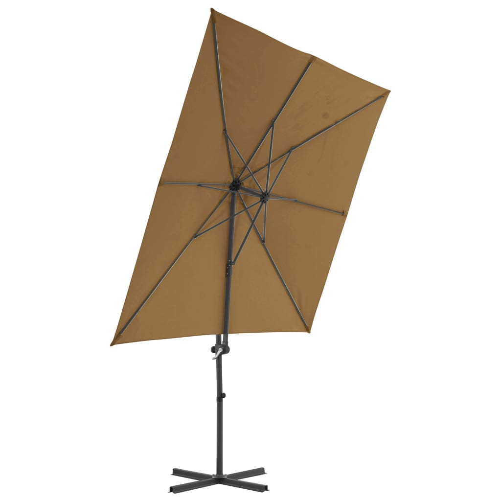 Umbrelă în consolă cu stâlp din oțel, taupe, 250x250 cm GartenMobel Dekor