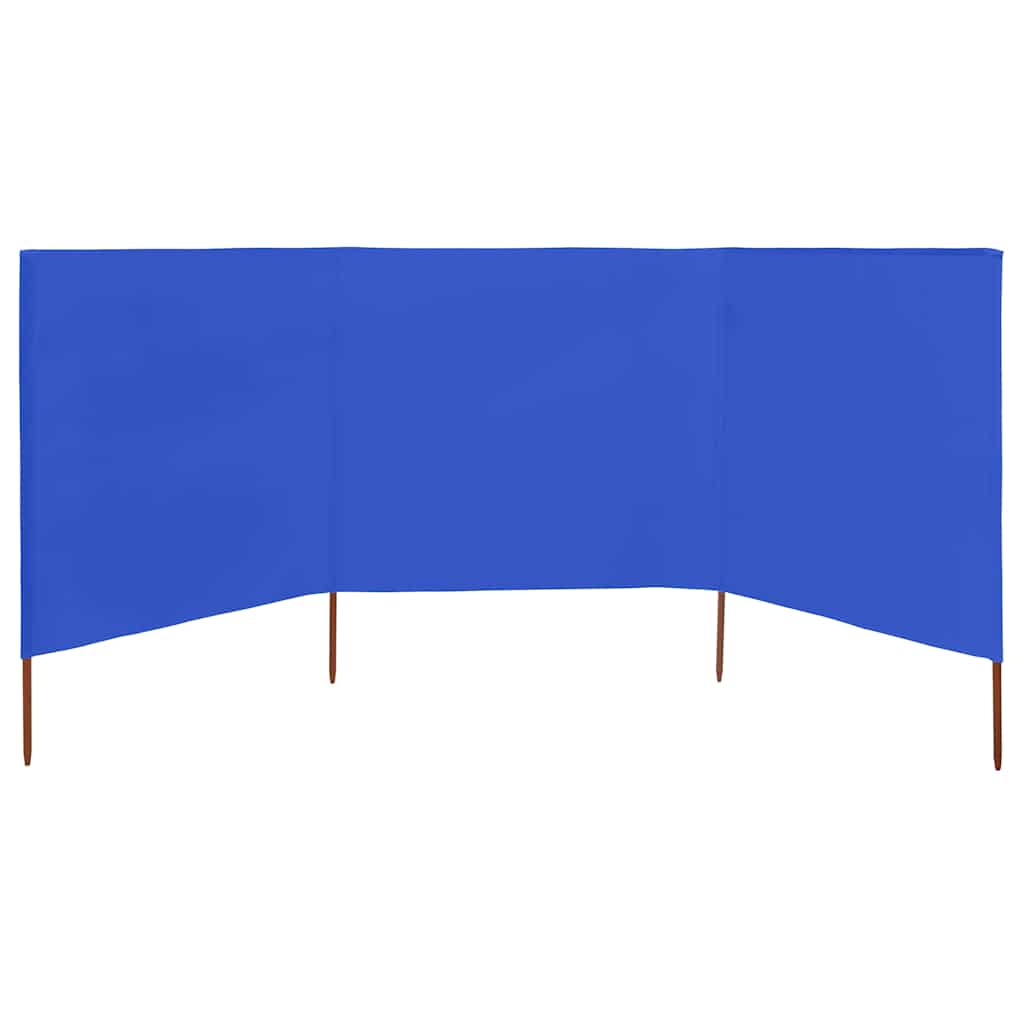 Paravan anti-vânt cu 3 panouri, azur, 400 x 120 cm, textil GartenMobel Dekor