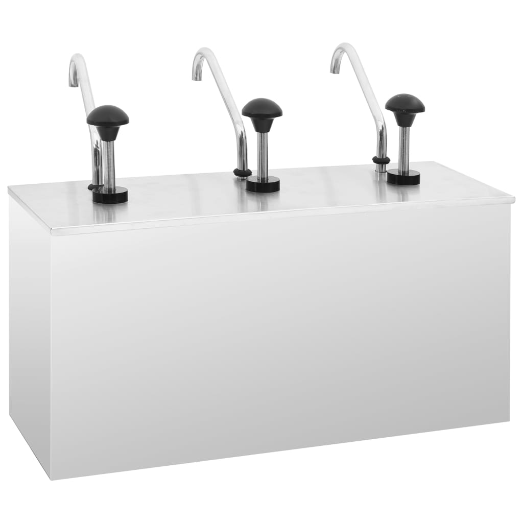 Dozator de sos, 3 x 3,5 L, oțel inoxidabil GartenMobel Dekor
