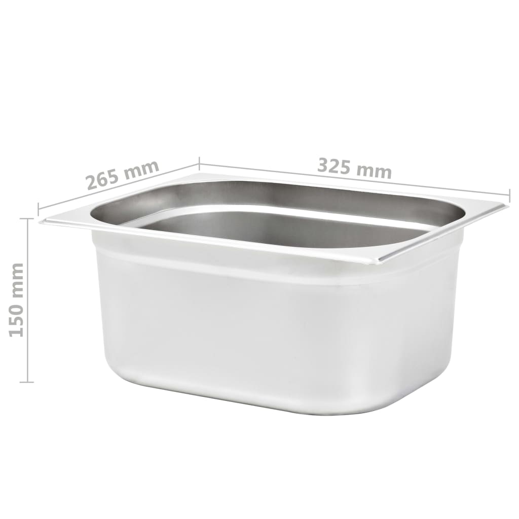 Recipiente Gastronorm 2 buc. GN 1/2 150 mm oțel inoxidabil GartenMobel Dekor