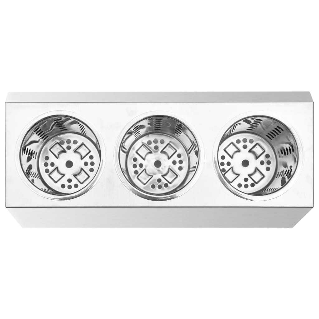 Suport pentru tacâmuri 3 inserții, oțel inoxidabil, rectangular GartenMobel Dekor