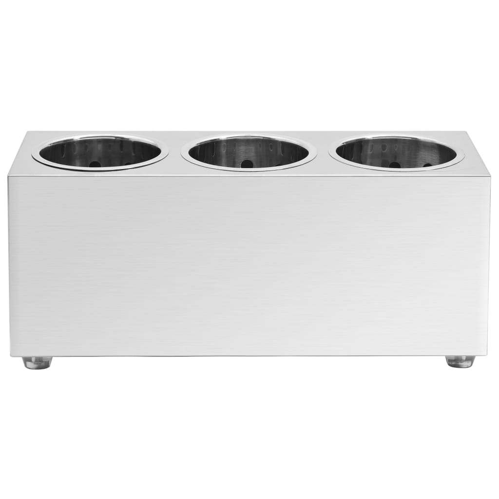 Suport pentru tacâmuri 3 inserții, oțel inoxidabil, rectangular GartenMobel Dekor