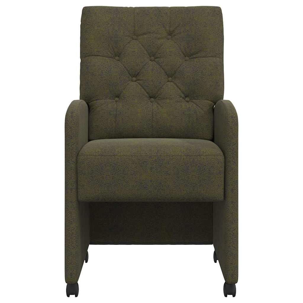 Scaune de dining cu roți 2 pcs Verde militar 58 x 67 x 97 cm GartenMobel Dekor