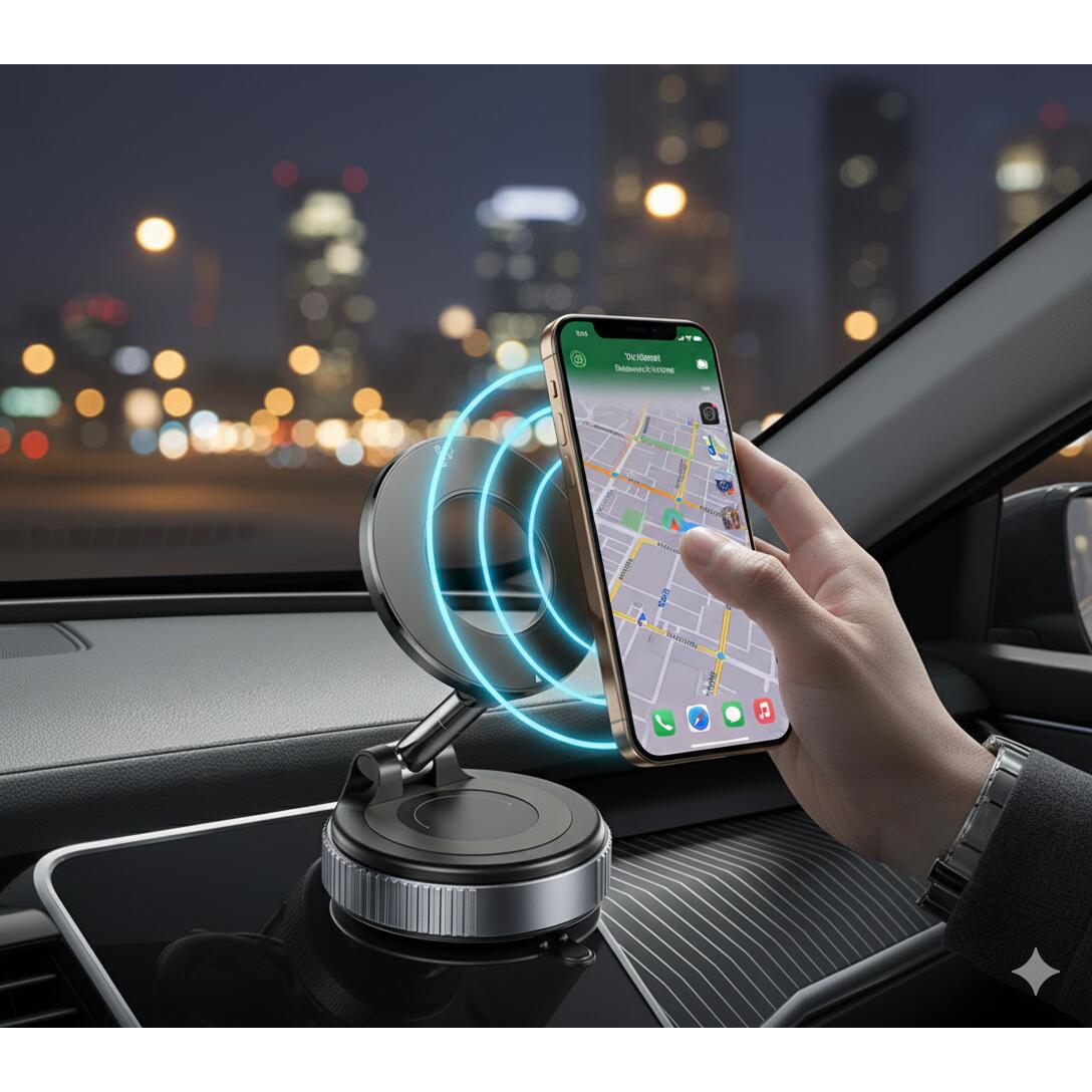 Suport auto magnetic pentru telefon RoGroup, reglabil pe trei axe, rotatie 360⁰ Automobile ProTravel