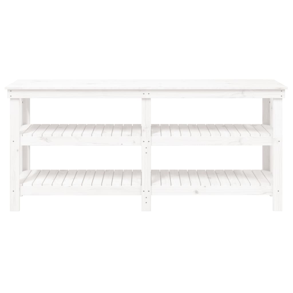 Banc de lucru, alb, 181x50x80 cm, lemn masiv pin GartenMobel Dekor