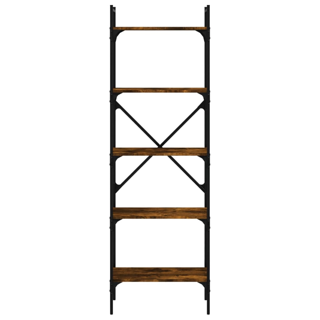Bibliotecă cu 5 niveluri, stejar fumuriu, 56x31,5x174 cm, lemn GartenMobel Dekor