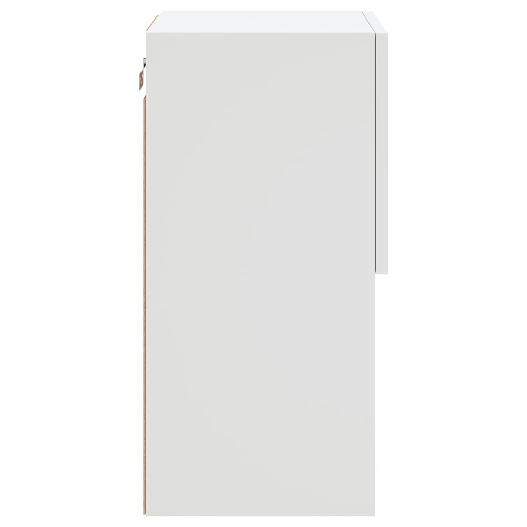 Comodă TV cu lumini LED, alb, 30,5x30x60 cm GartenMobel Dekor