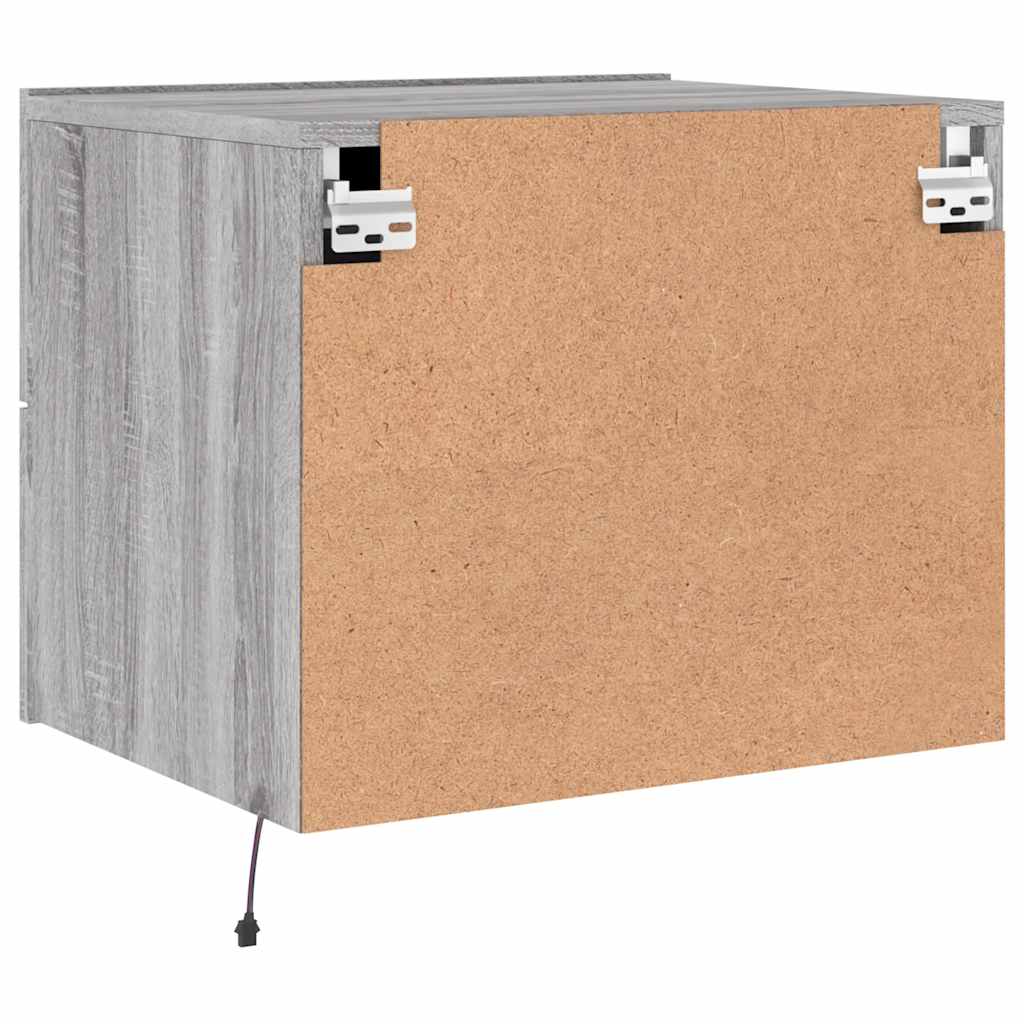 Noptieră montată pe perete cu lumini LED, sonoma gri GartenMobel Dekor