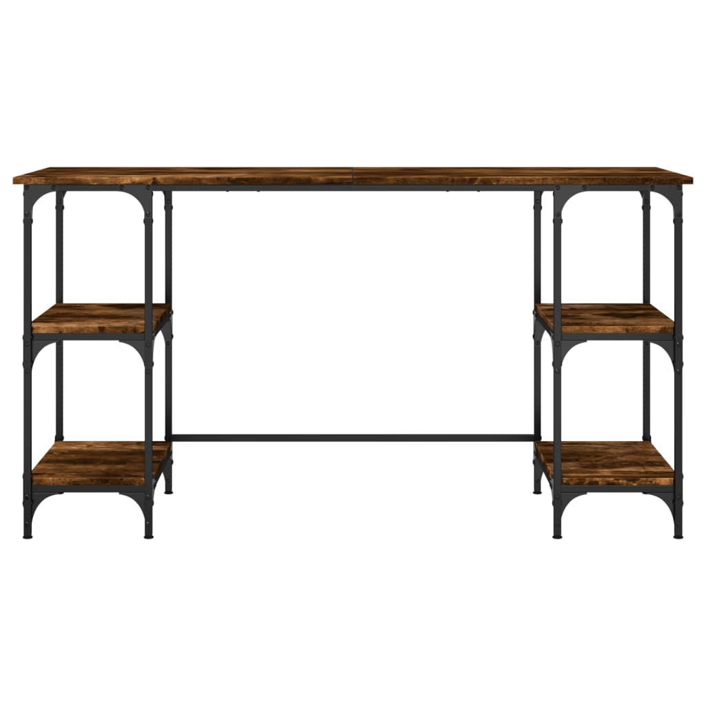 Birou, stejar fumuriu, 140x50x75 cm, metal și lemn prelucrat GartenMobel Dekor