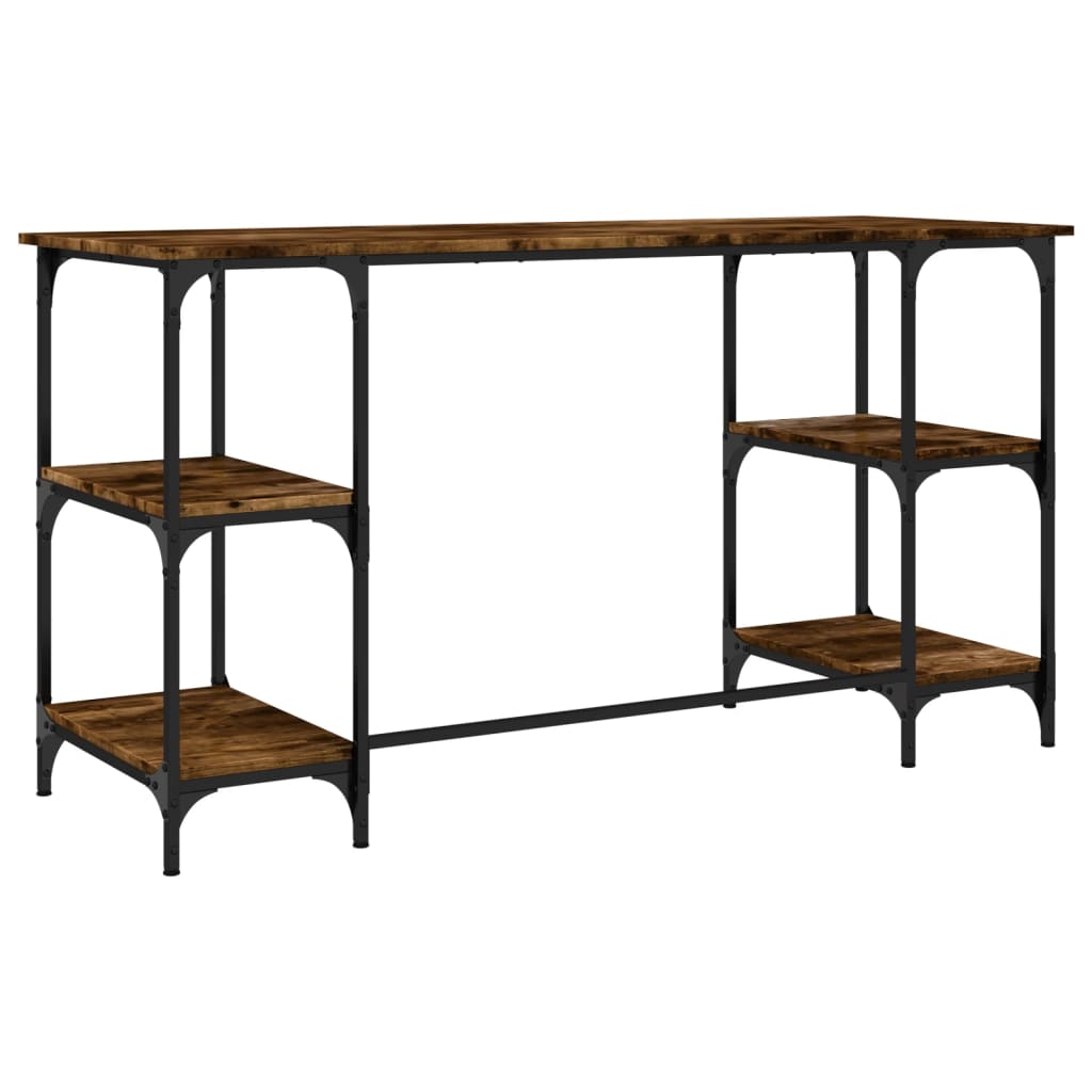 Birou, stejar fumuriu, 140x50x75 cm, metal și lemn prelucrat GartenMobel Dekor