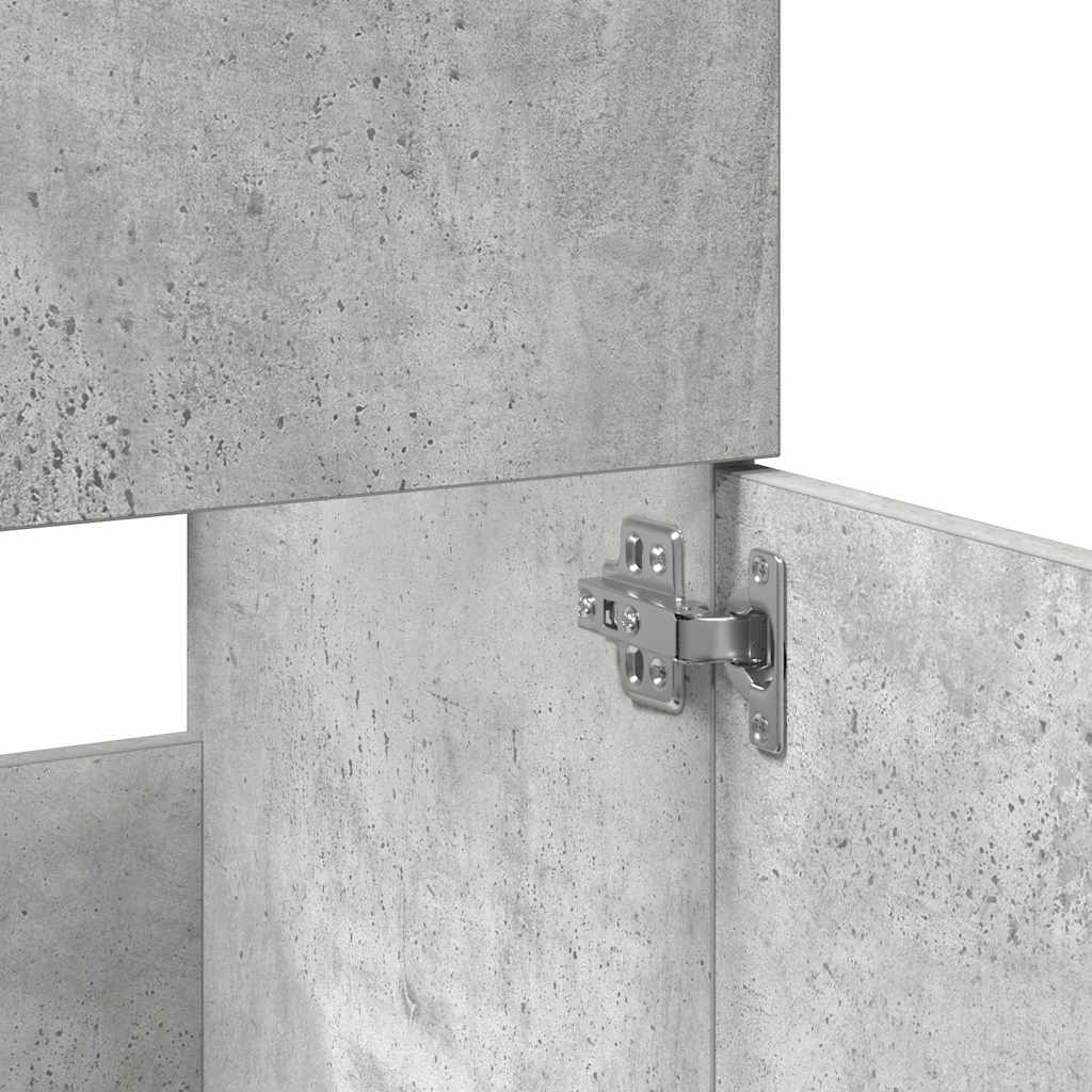 Dulap de baie cu oglindă, gri beton, lemn prelucrat GartenMobel Dekor