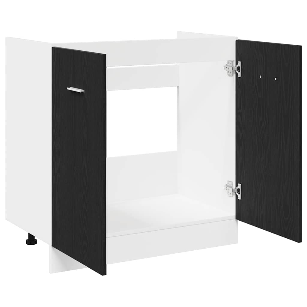 Dulap pentru chiuvetă, stejar negru, 80x46x81,5 cm, lemn prelucrat GartenMobel Dekor