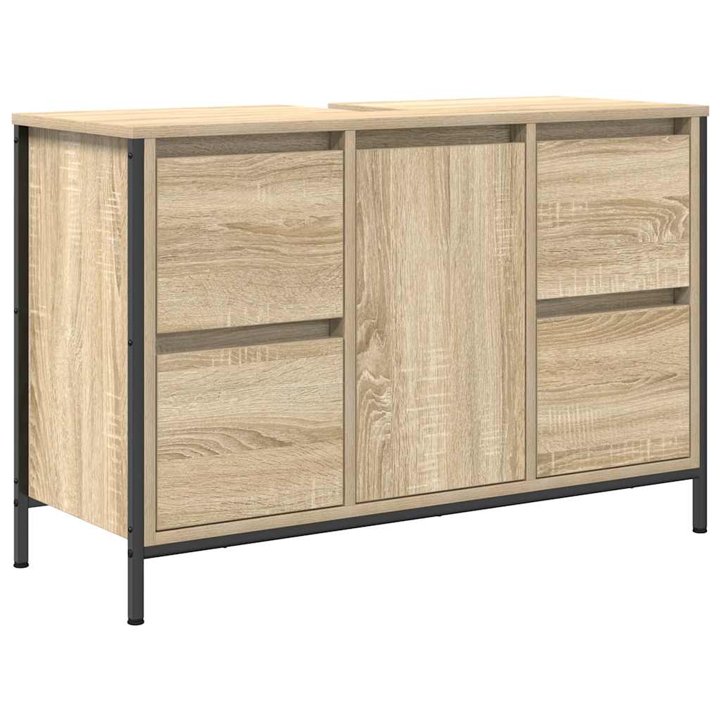 Dulap pentru chiuvetă cu sertare Stejar Sonoma 90x34,5x60 cm GartenMobel Dekor
