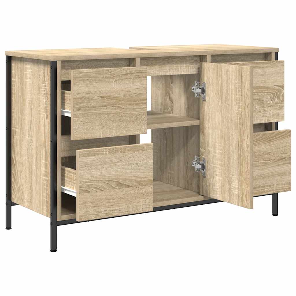 Dulap pentru chiuvetă cu sertare Stejar Sonoma 90x34,5x60 cm GartenMobel Dekor