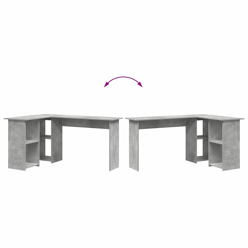 Birou cu raft Gri beton 142 x 102 x 73 cm Lemn compozit GartenMobel Dekor