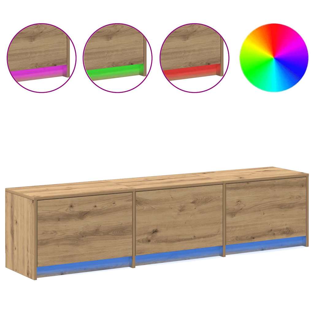 Cabinet TV Stejar Artizanal 162.5 x 34 x 40 cm Lemn compozit GartenMobel Dekor