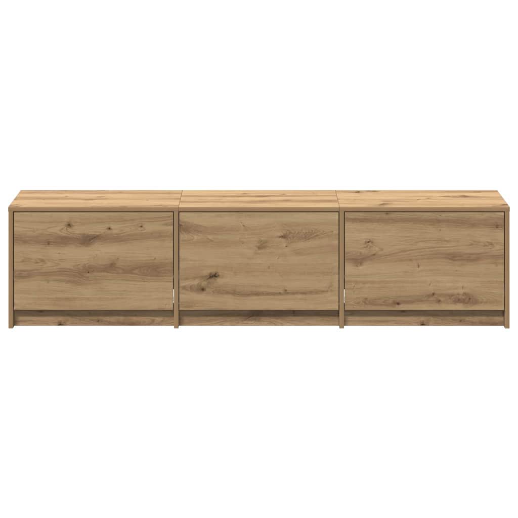 Cabinet TV Stejar Artizanal 162.5 x 34 x 40 cm Lemn compozit GartenMobel Dekor