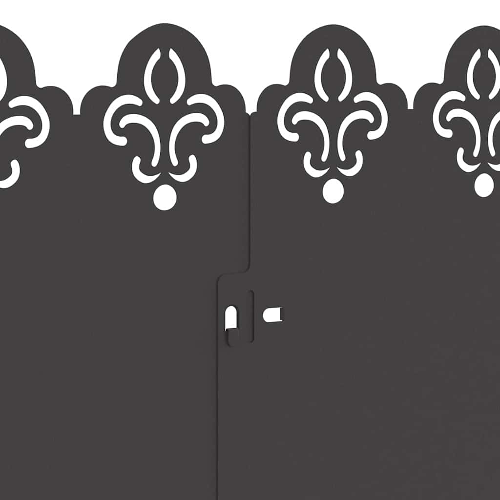 Borduri pentru gazon 20 pcs Negru 103 x 0,05 x 22 cm Oțel GartenMobel Dekor