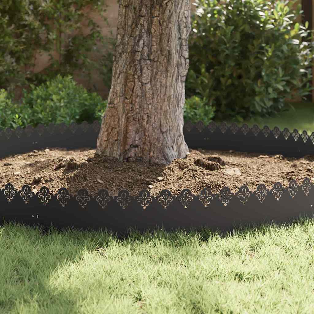 Borduri pentru gazon 20 pcs Negru 103 x 0,05 x 22 cm Oțel GartenMobel Dekor