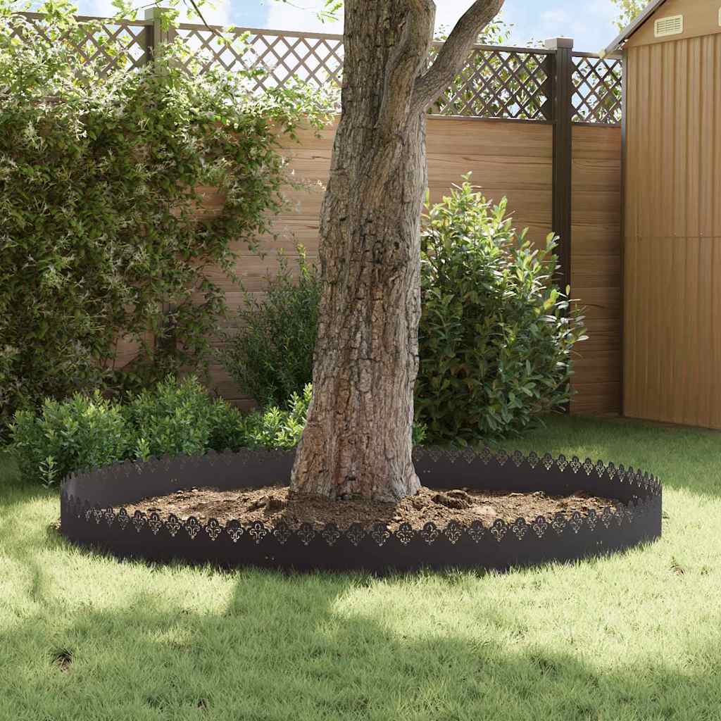 Borduri pentru gazon 30 pcs Negru 103 x 0,05 x 22 cm Oțel GartenMobel Dekor