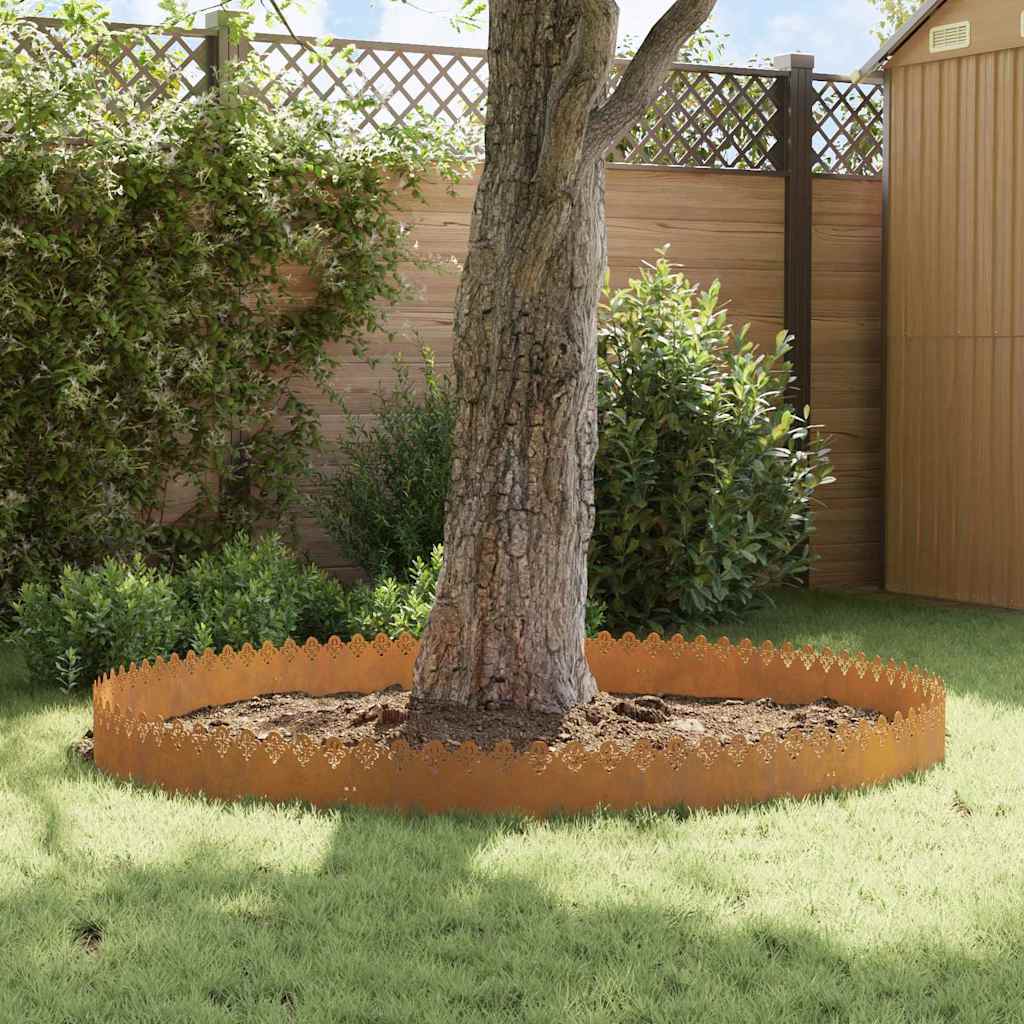Borduri pentru gazon 30 pcs Ruginit 103 x 0,05 x 22 cm GartenMobel Dekor