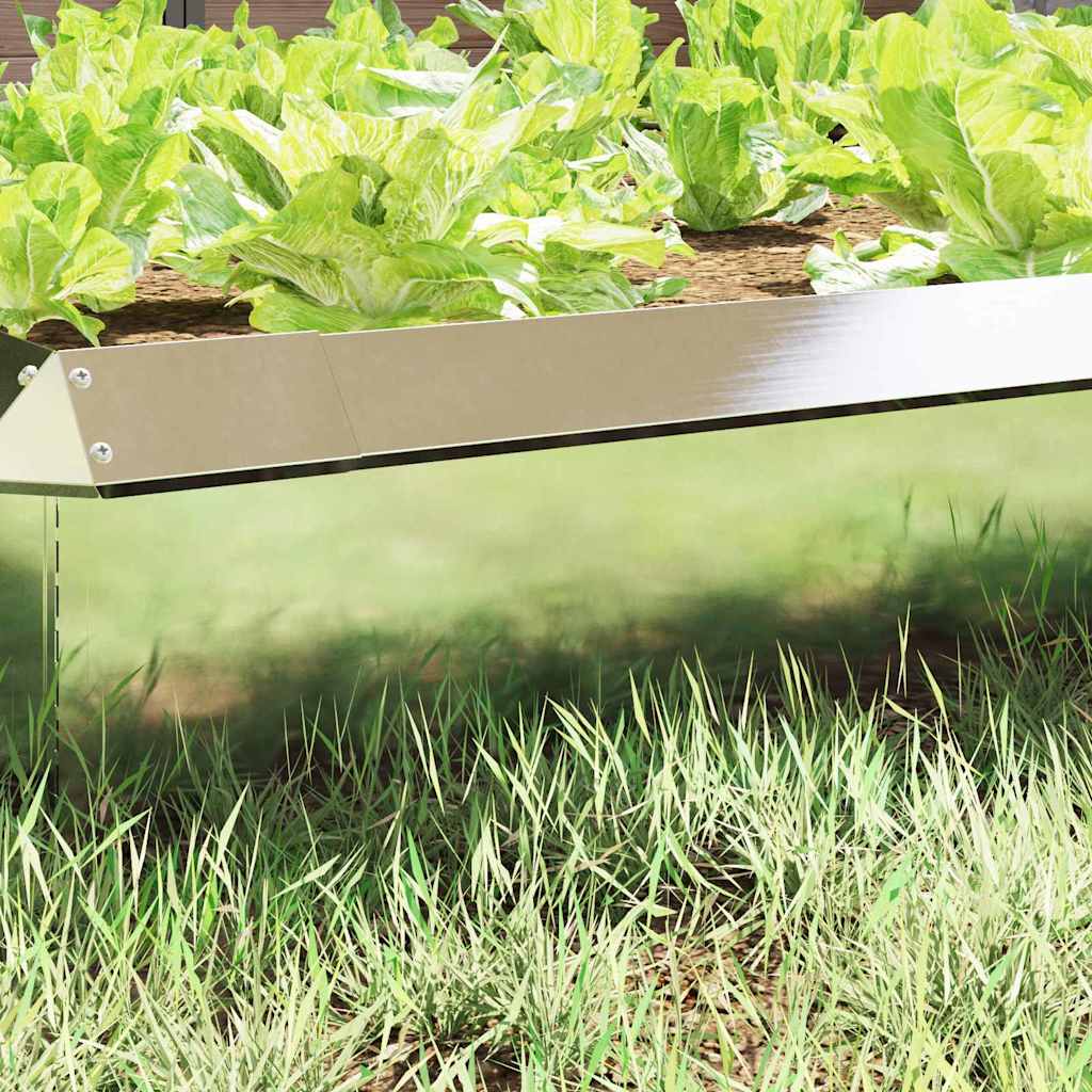 Gard pentru melci 16 pcs Argintiu 100 x 3,5 x 25 cm GartenMobel Dekor