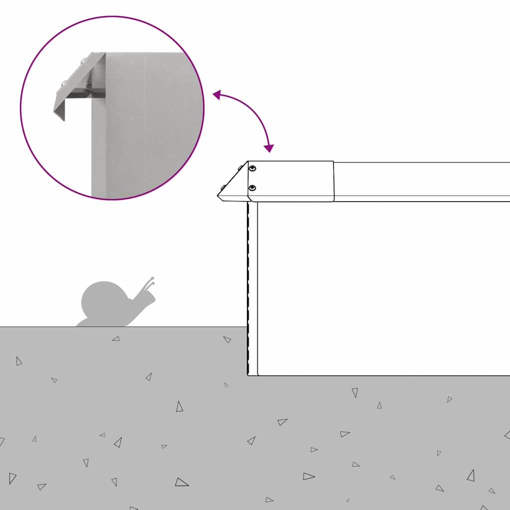 Gard pentru melci 16 pcs Argintiu 100 x 3,5 x 25 cm GartenMobel Dekor