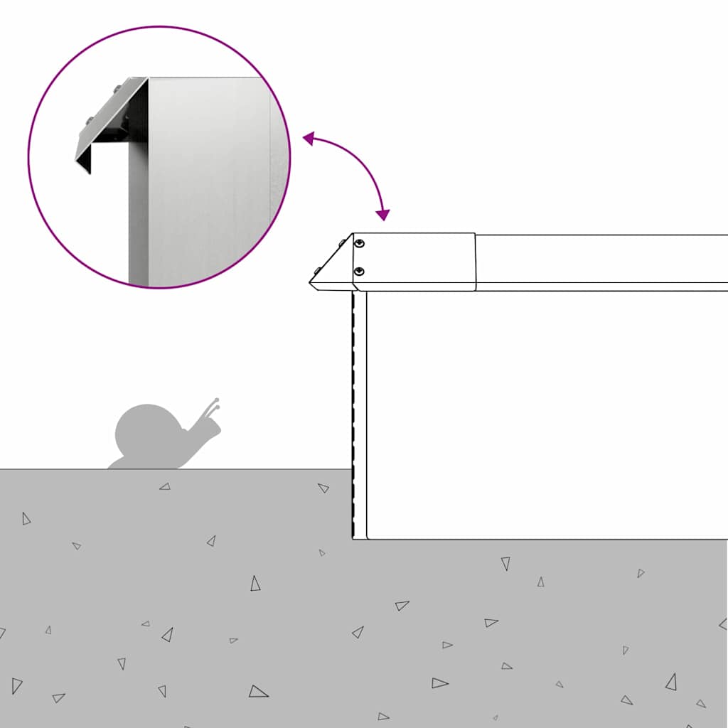 Gard pentru melci Argintiu 100 x 3,5 x 25 cm Oțel Galvanizat GartenMobel Dekor