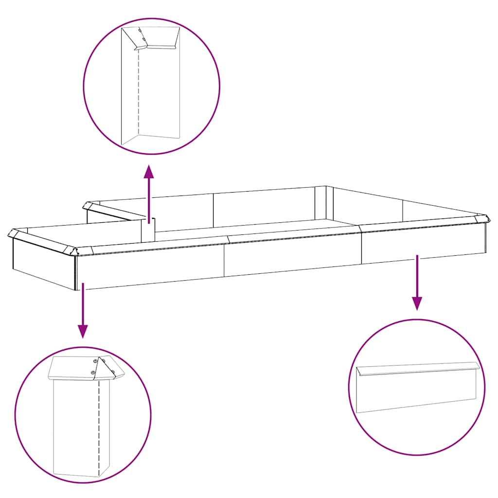 Gard pentru melci Argintiu 100 x 3,5 x 25 cm Oțel Galvanizat GartenMobel Dekor
