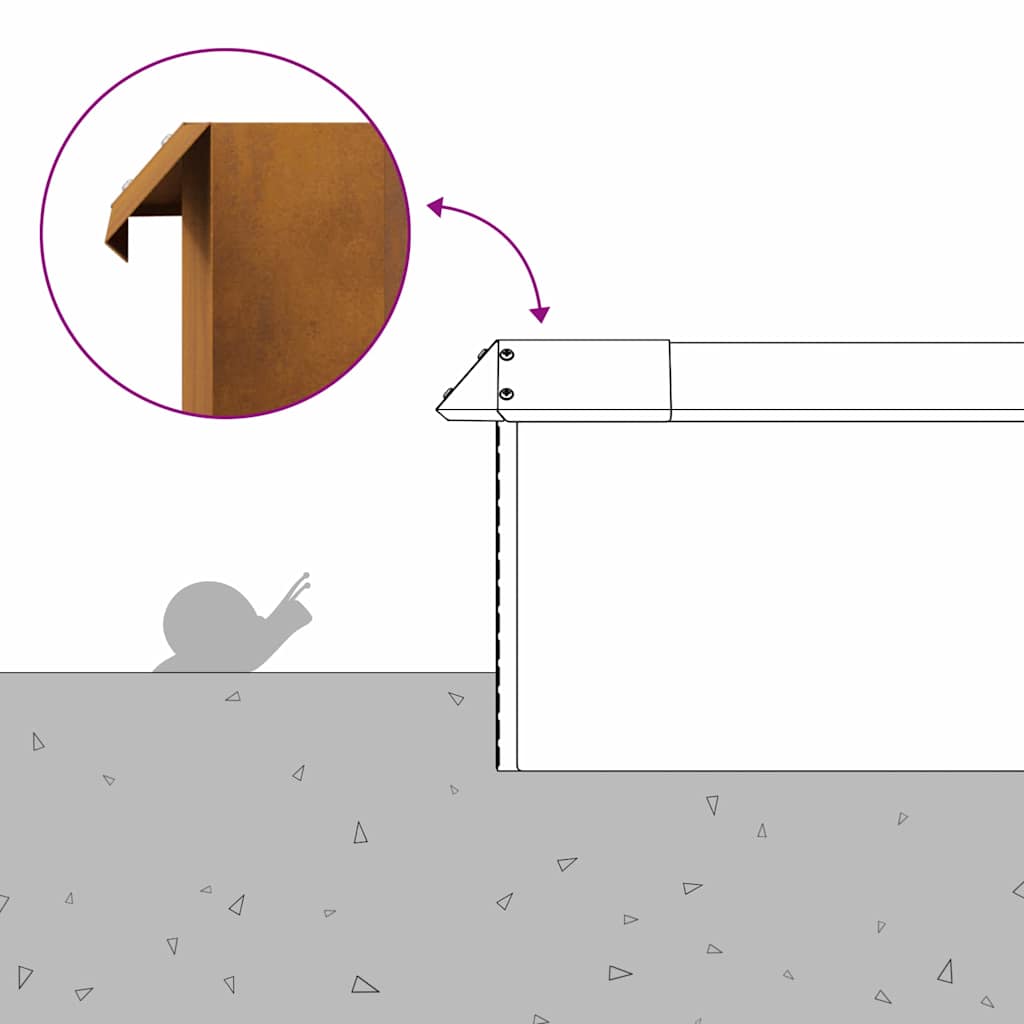 Garduri pentru melci 8 pcs Ruginit Oțel rezistent de intemperii GartenMobel Dekor