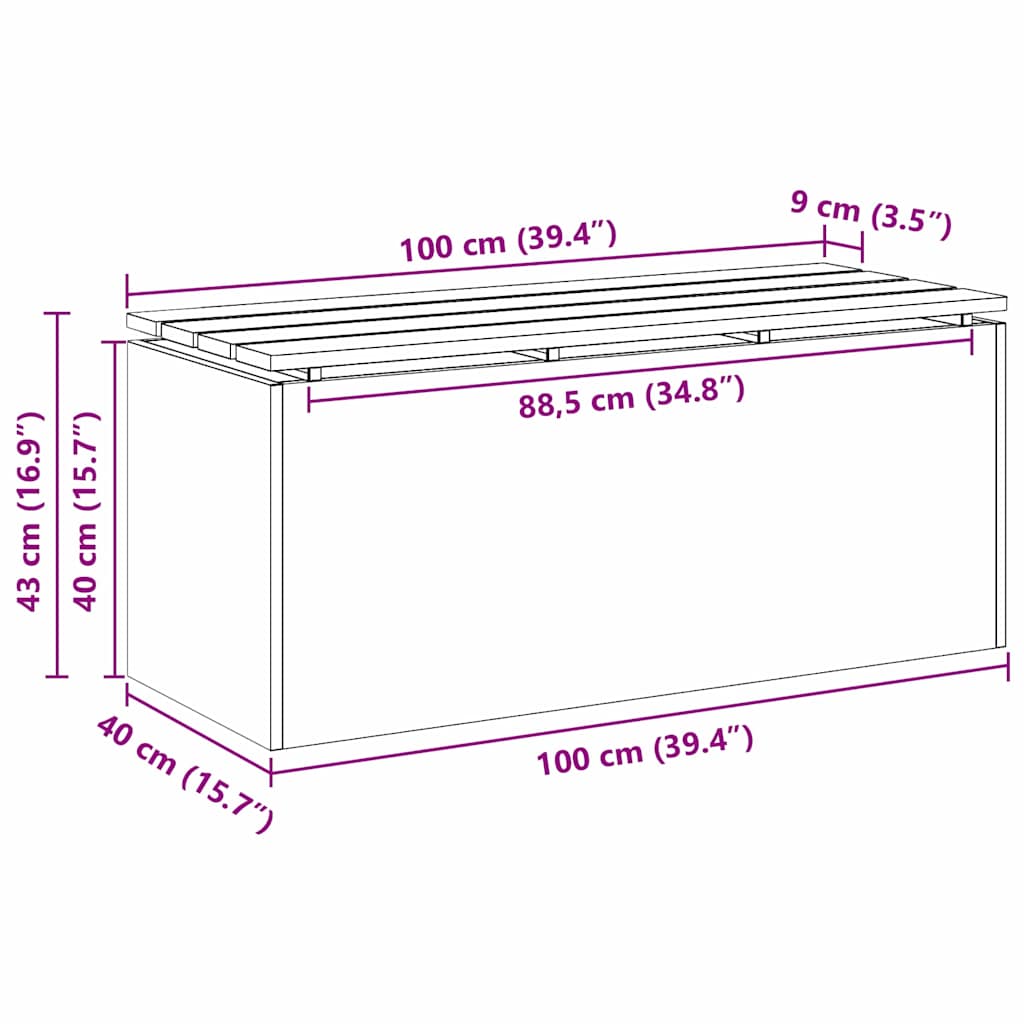 Bancă de grădină Alb 100 x 40 x 43 cm Oțel GartenMobel Dekor