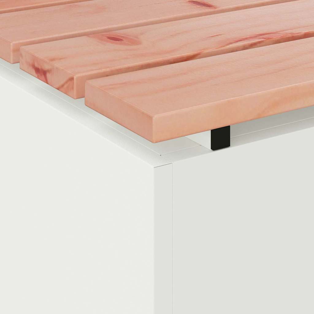 Bancă de grădină Alb 100 x 40 x 43 cm Oțel GartenMobel Dekor