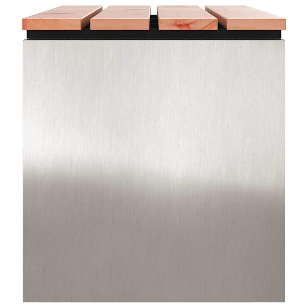 Bancă de grădină Argintiu 100 x 40 x 43 cm Oțel inoxidabil GartenMobel Dekor